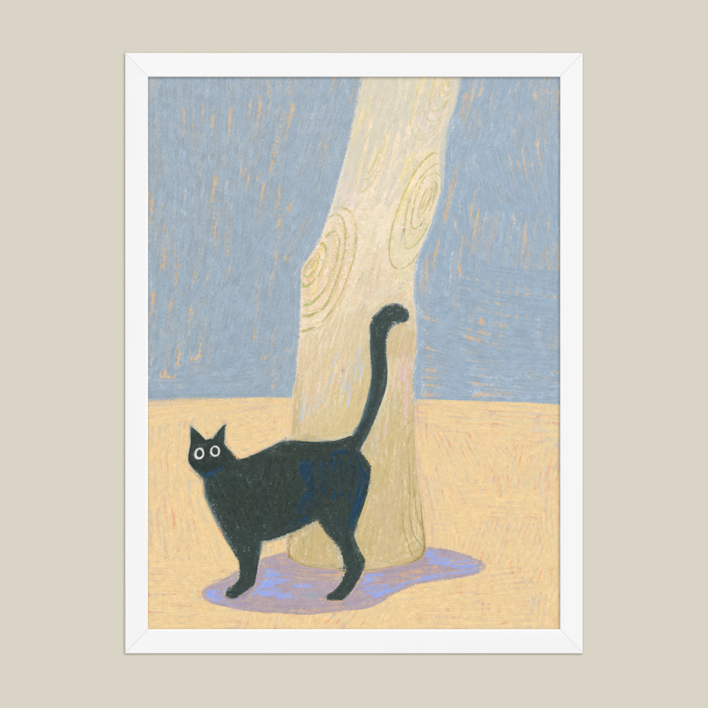 Cat & Tree | Black Cat Wall Art Print | Cat Lover Gift