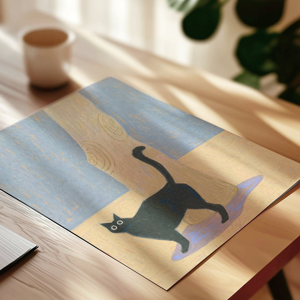 Cat & Tree | Black Cat Wall Art Print | Cat Lover Gift