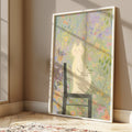 White Cat in the Garden | Dreamy Floral Wall Art