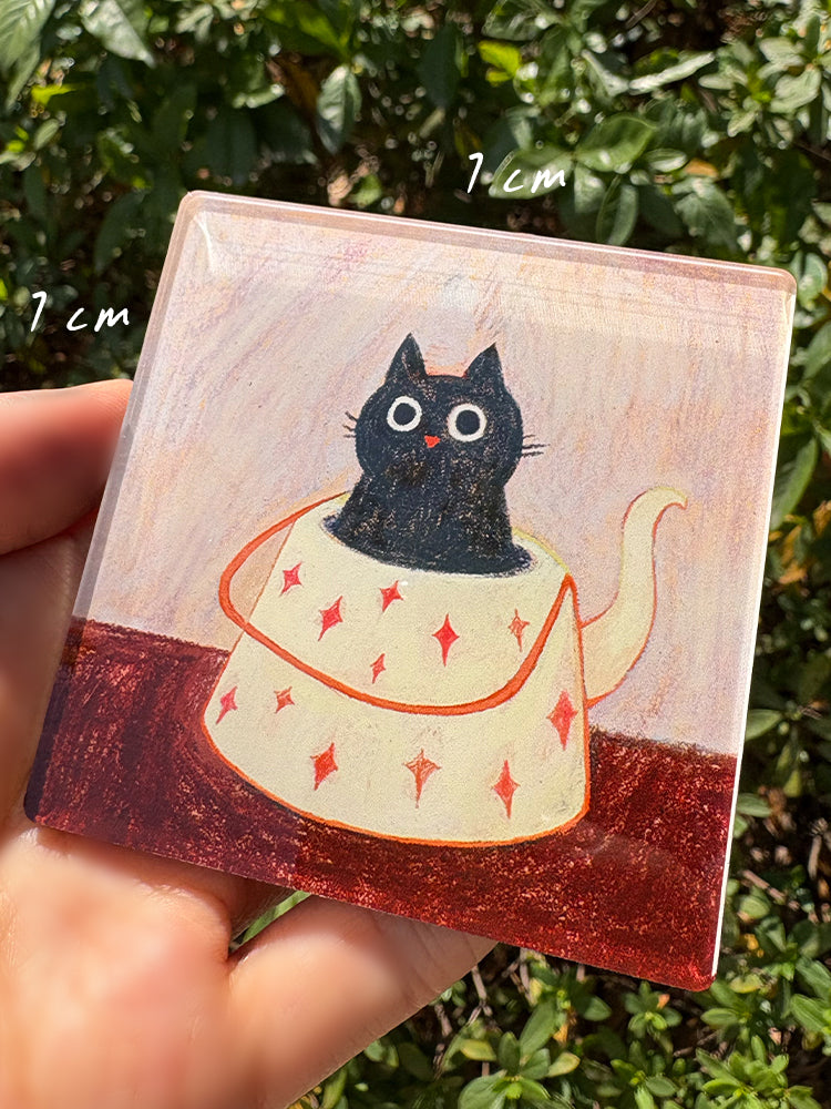 Teapot Friends Magnet Bundle | Set of 3 Illustrated Acrylic Magnets