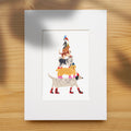 Dog Tower Illustration Print | Hand-Drawn Cozy Dog Art