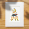 Cat Tower Illustration Print | Hand-Drawn Cozy Cat Wall Art