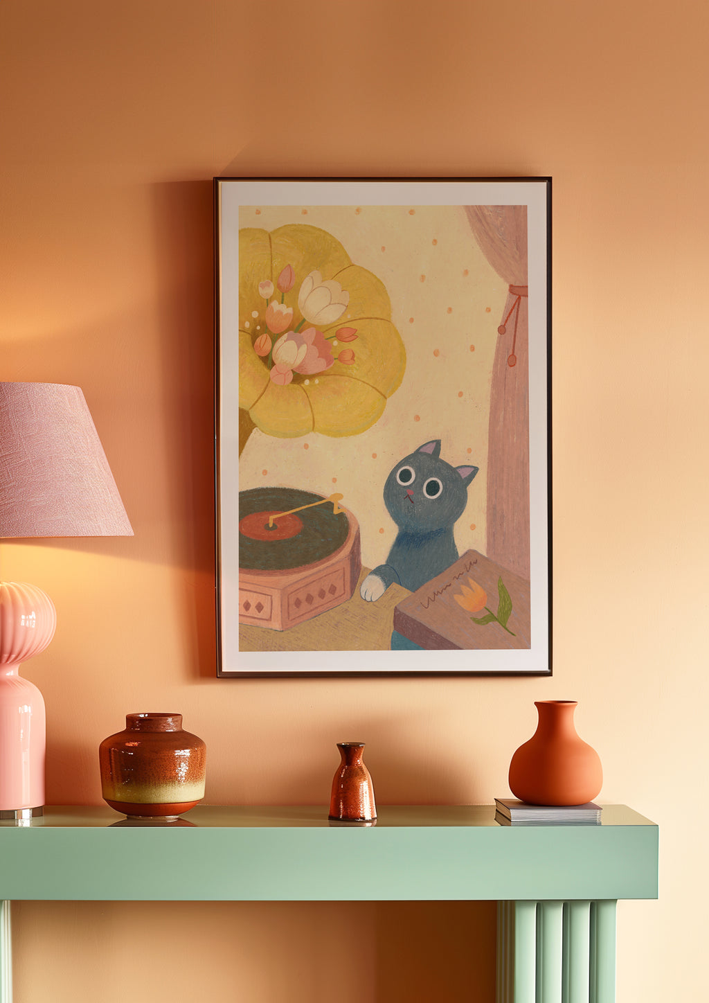 Saturday Morning Record Hand-Drawn Art Print | Nursery Gift