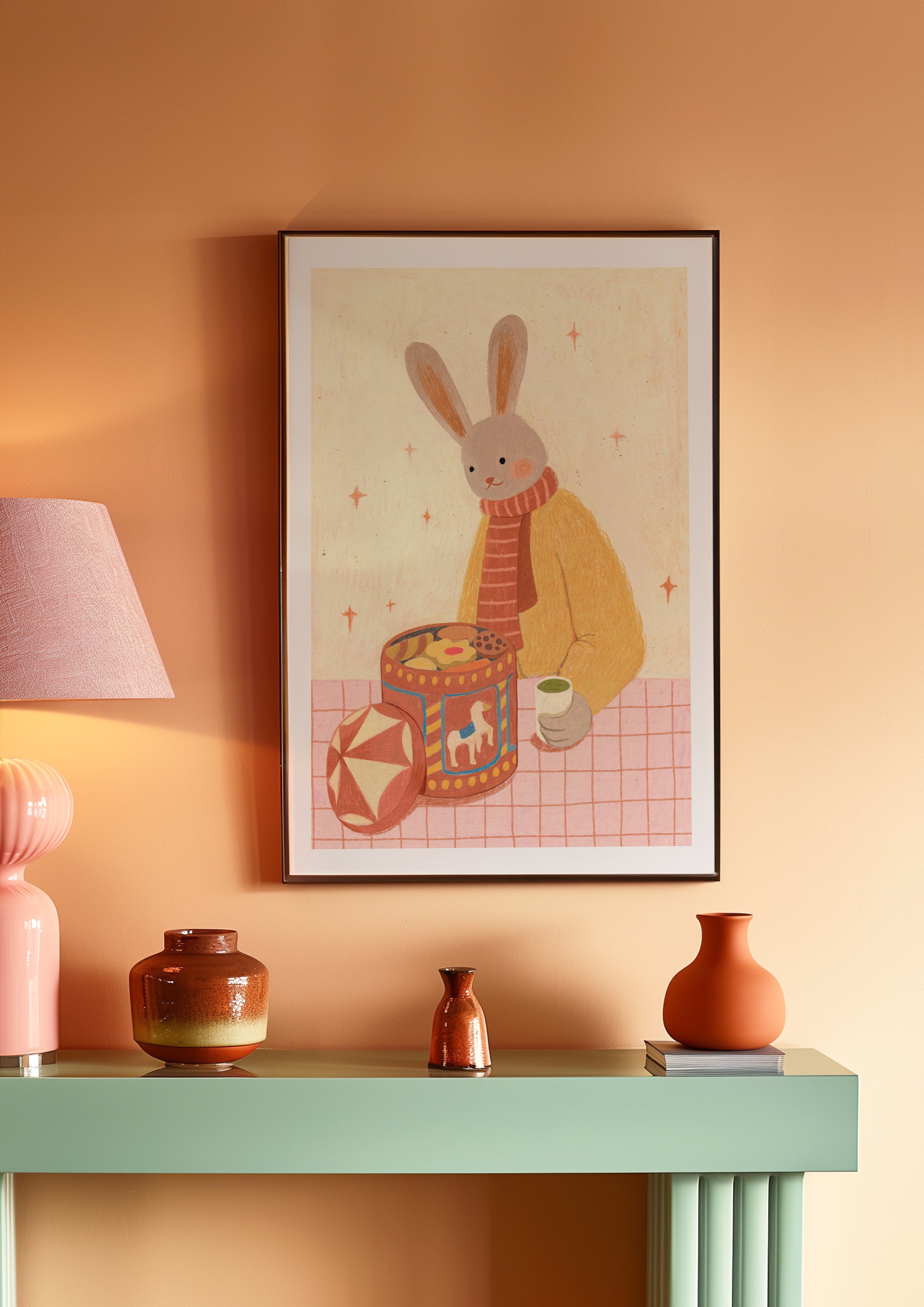 Cookie Tin Afternoon Hand-Drawn Art Print | Nursery Gift
