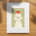 Espresso Poodle - Cute Coloured Pencil Art Print | Coffee Lover Gift