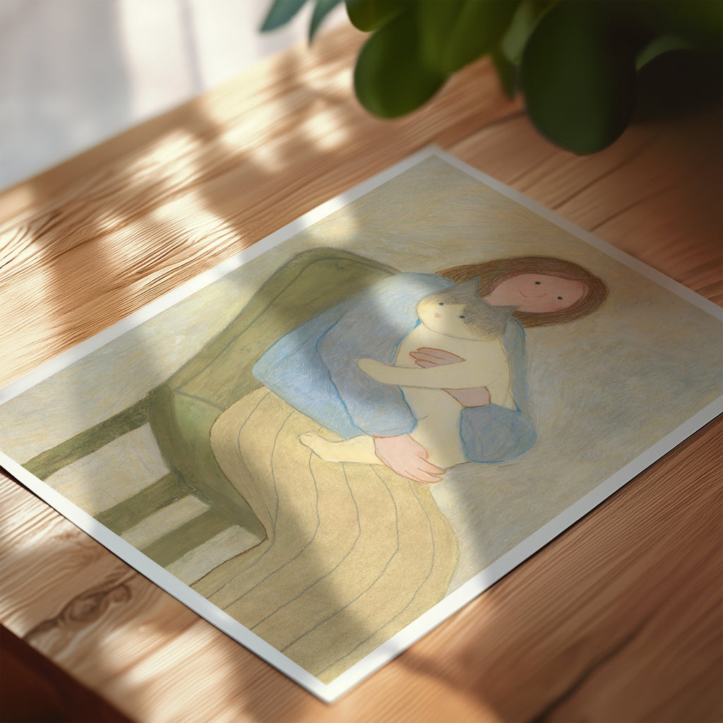 Held: Cat Art Print | Cat Lover Gift