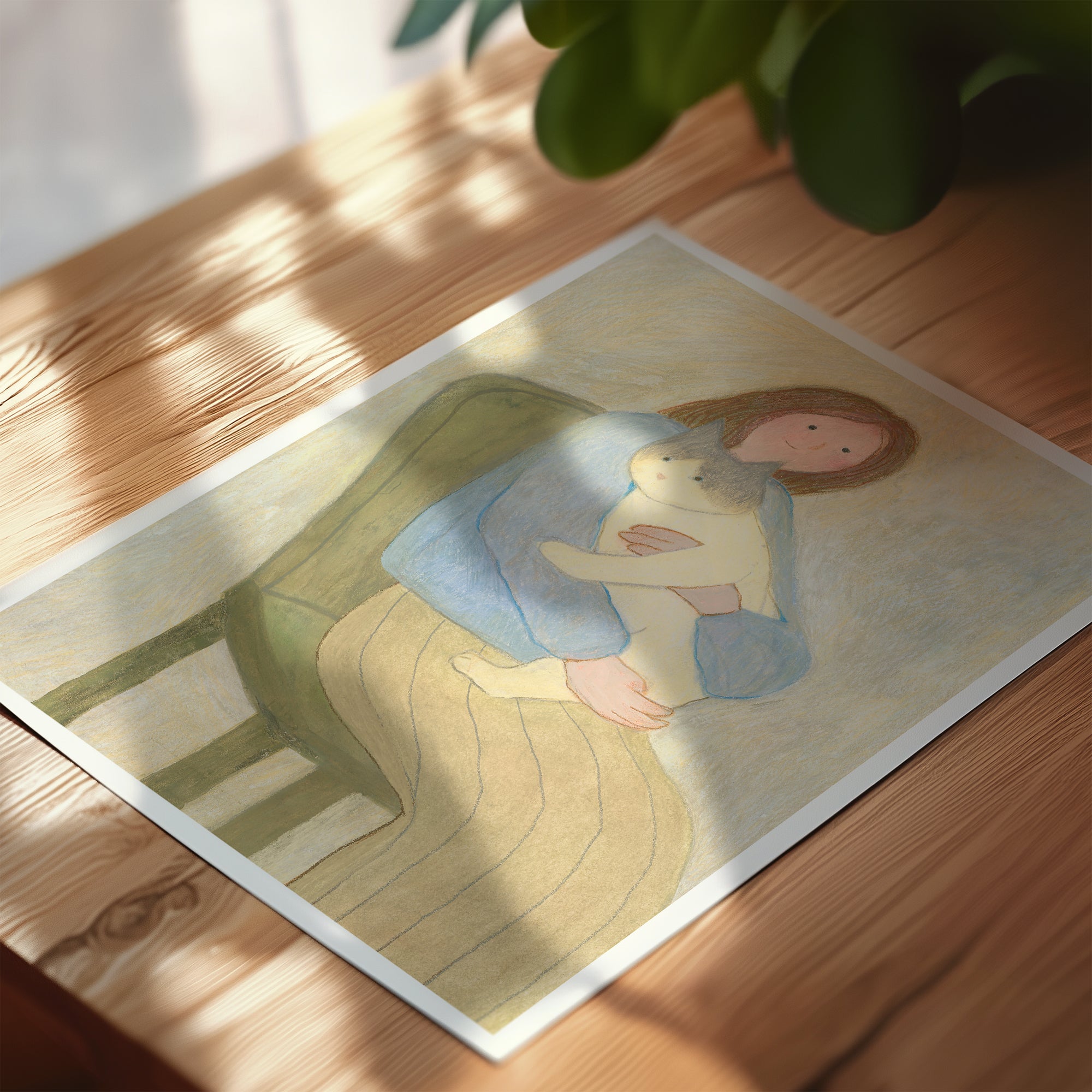 Held: Cat Art Print | Cat Lover Gift