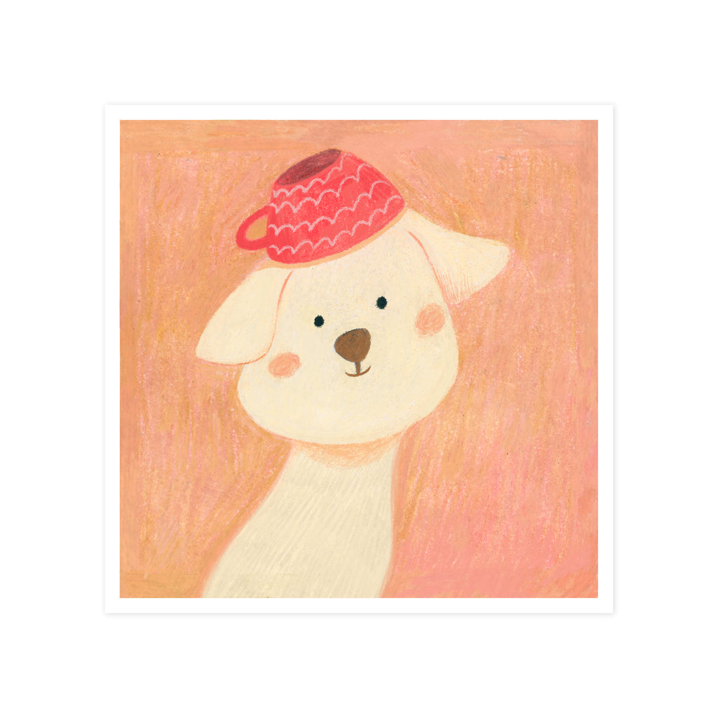 Sunday Morning Tea - Whimsical Puppy Art Print | Original Australian Illustration