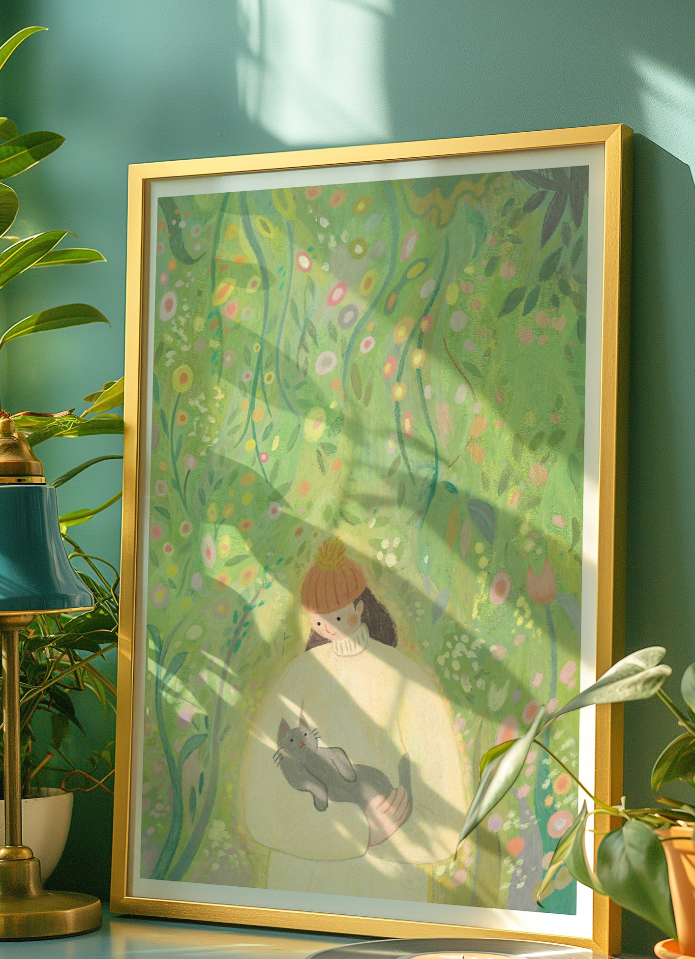The Garden Girl Hand-Drawn Art Print