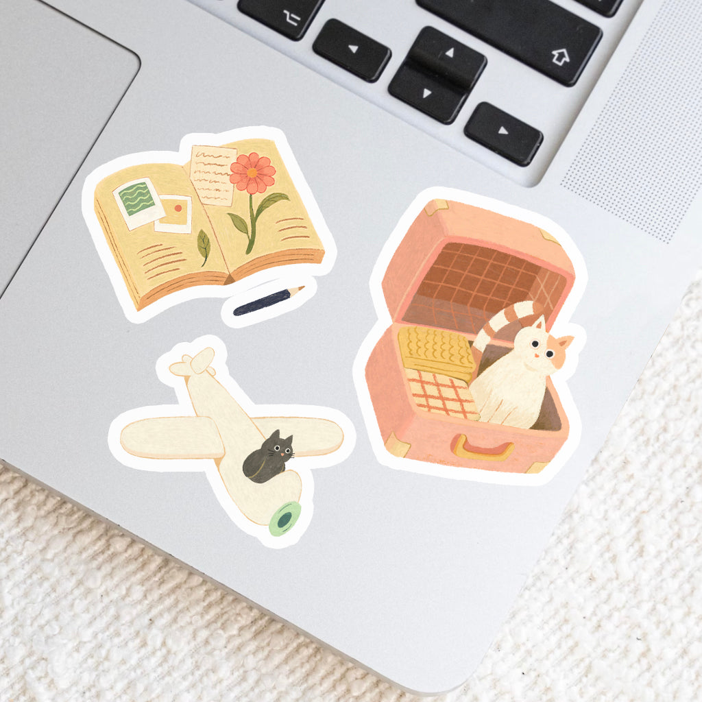 Little Wanderer Sticker Sheet | Travel & Adventure Illustrated Stickers | Cosy Wanderlust