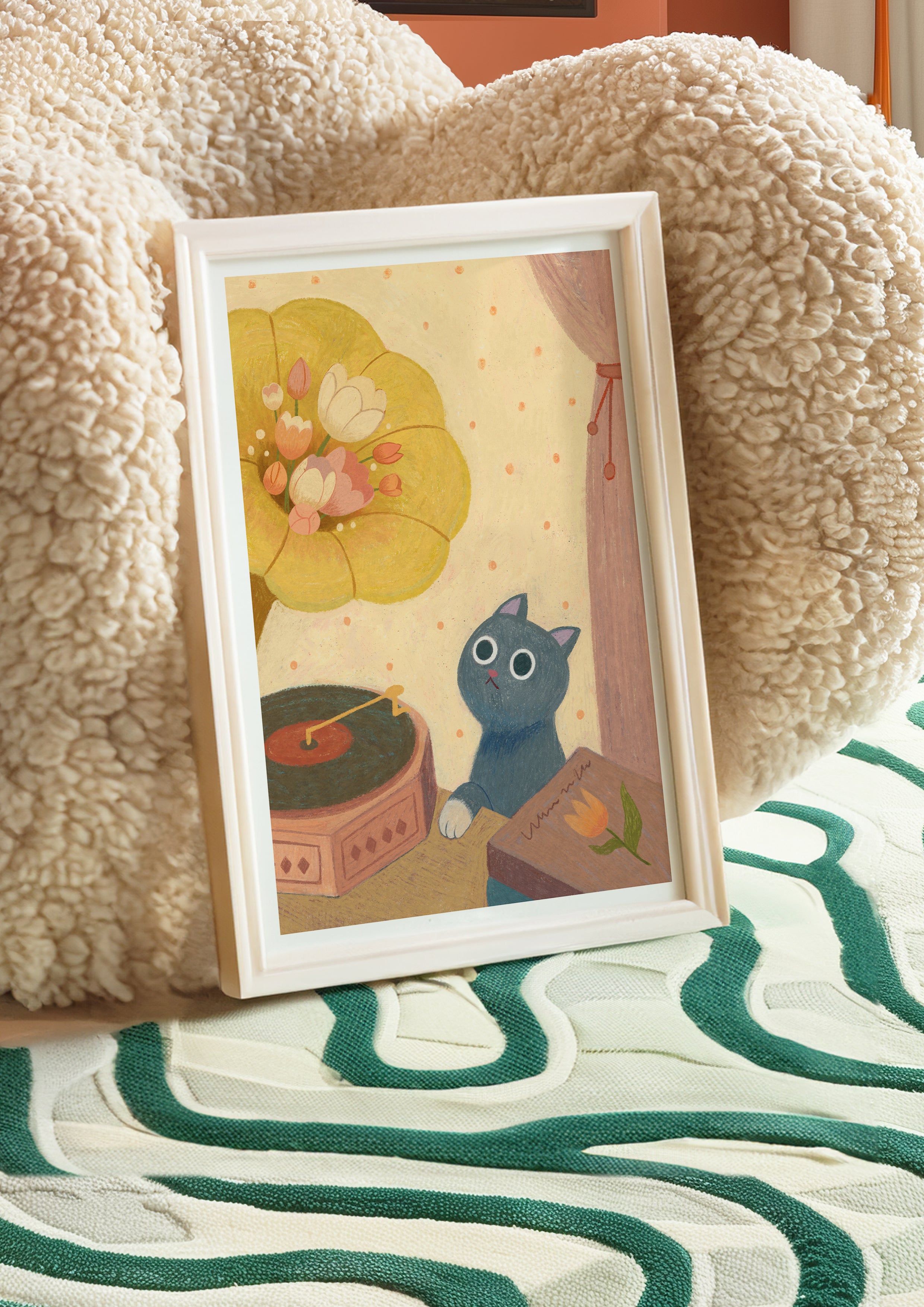 Saturday Morning Record Hand-Drawn Art Print | Nursery Gift