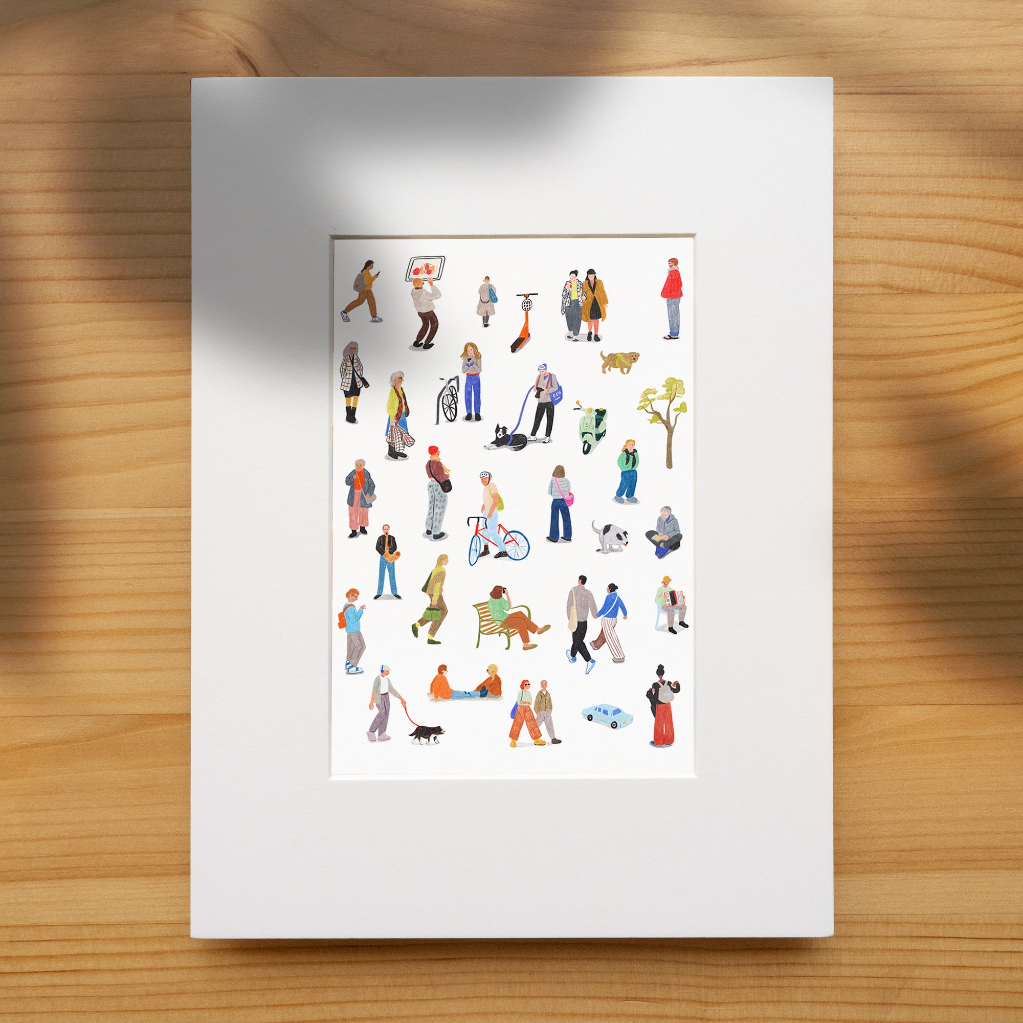 People Watching | Urban Life Illustration Wall Art