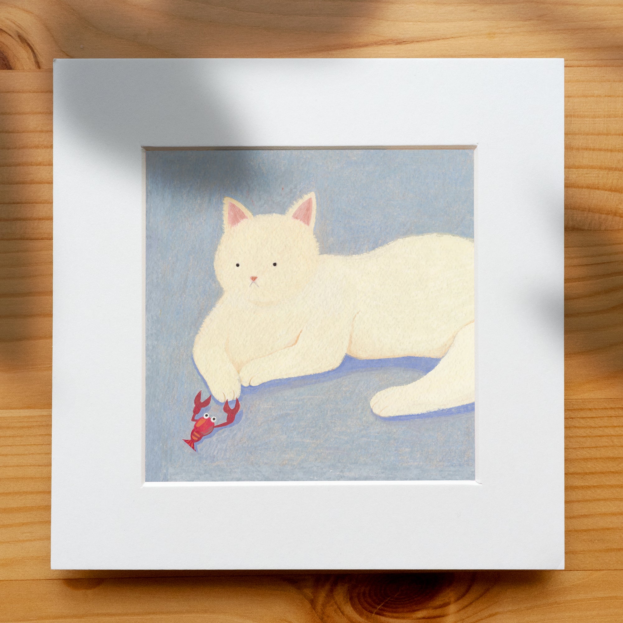 Cat Meets Lobster Art Print | Cat Lover Gift