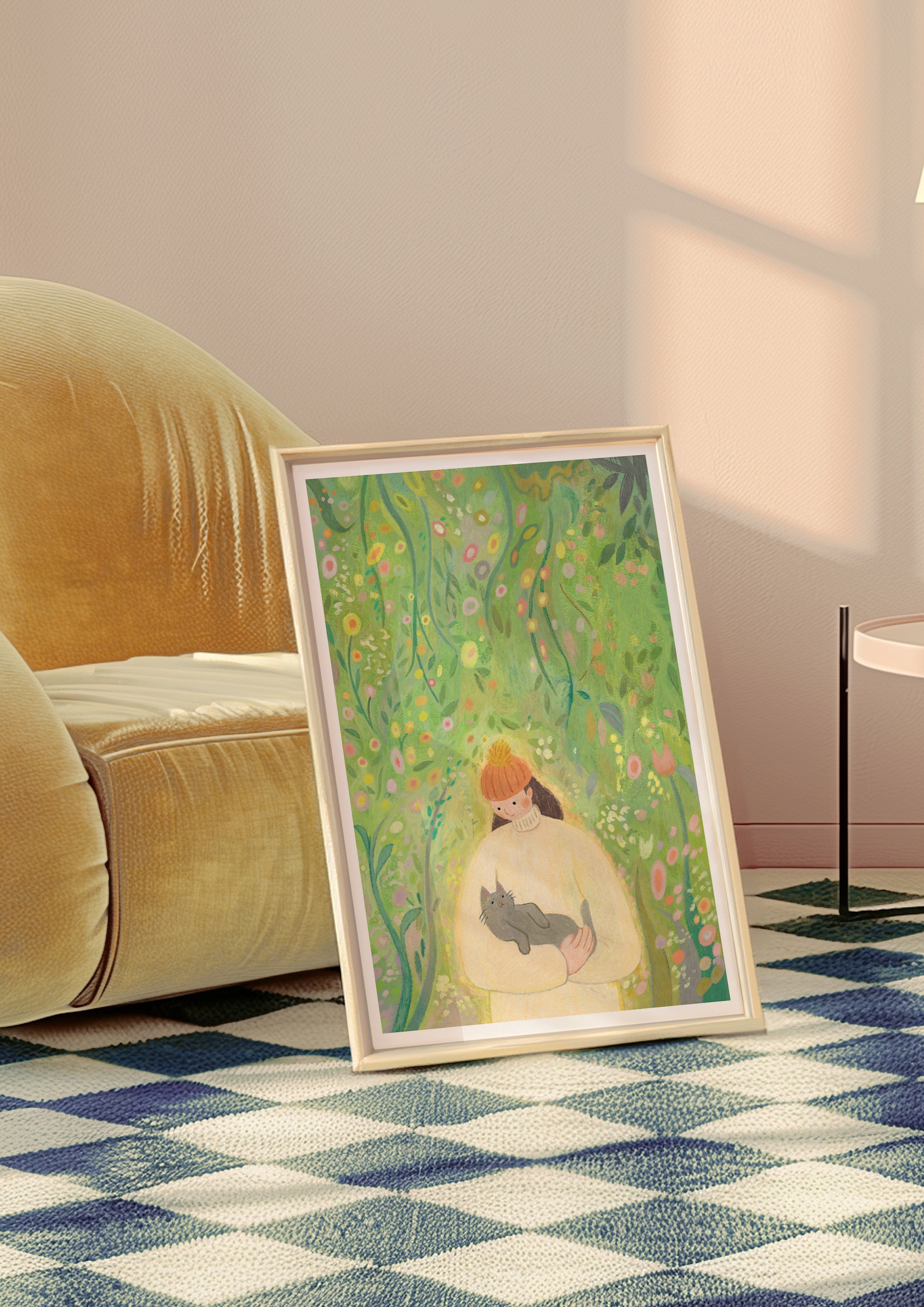 The Garden Girl Hand-Drawn Art Print