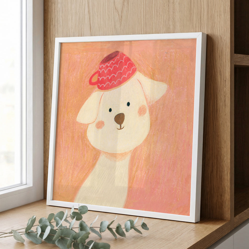 Sunday Morning Tea - Whimsical Puppy Art Print | Original Australian Illustration