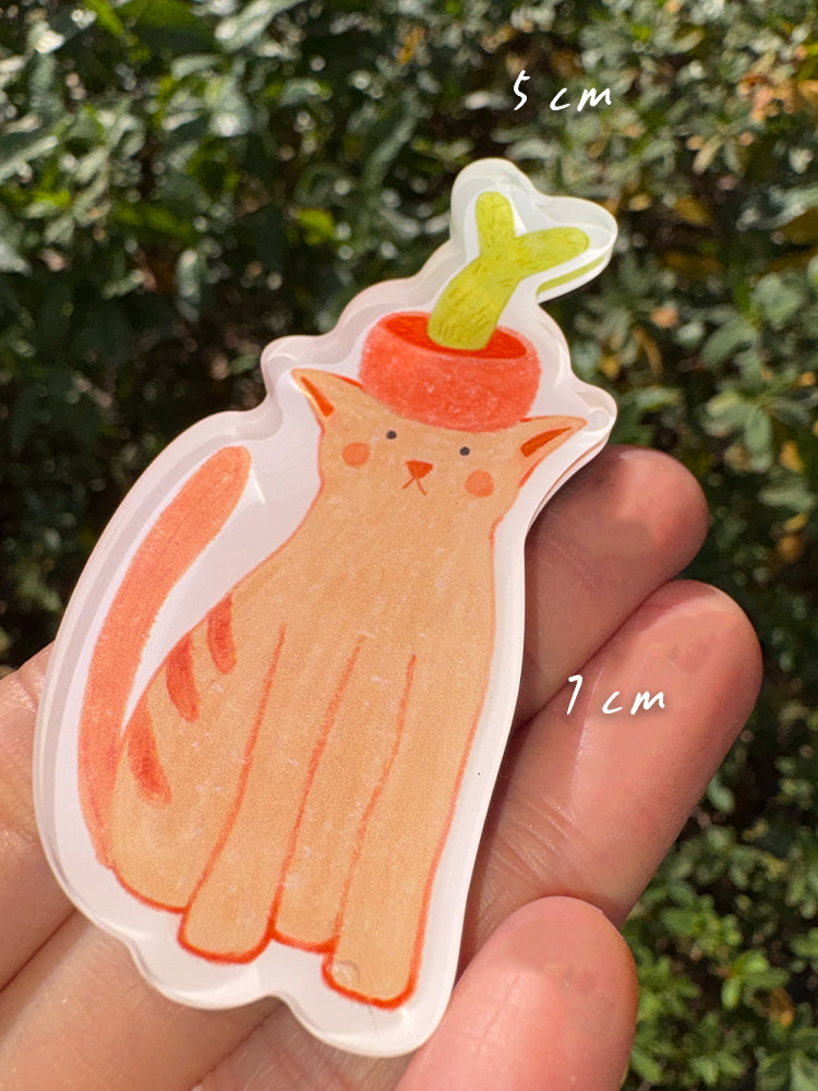 Cat Lovers Magnet Bundle | Set of 5 Illustrated Acrylic Magnets