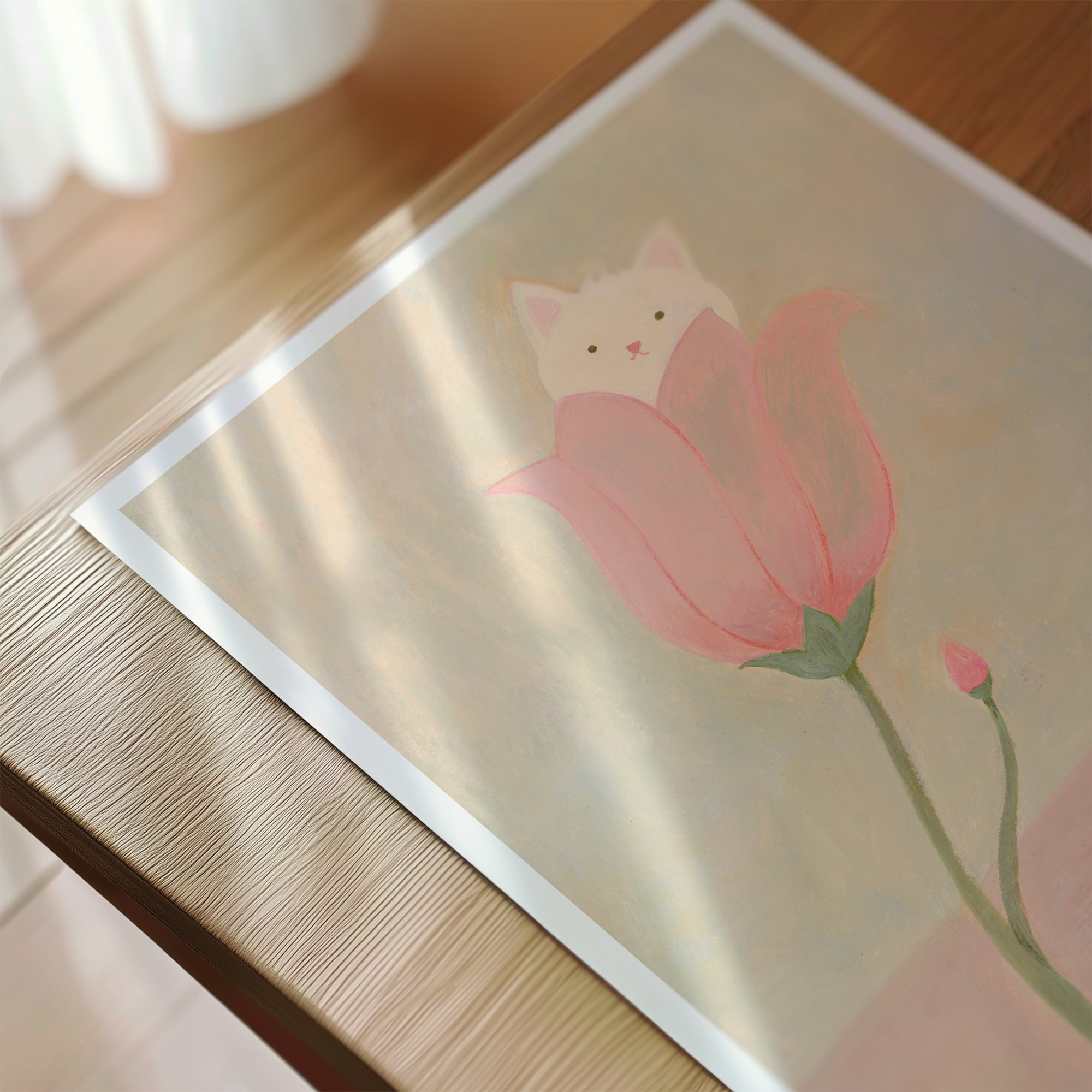 Cat in Bloom: Floral Cat Art Print | Cat Lover Gift