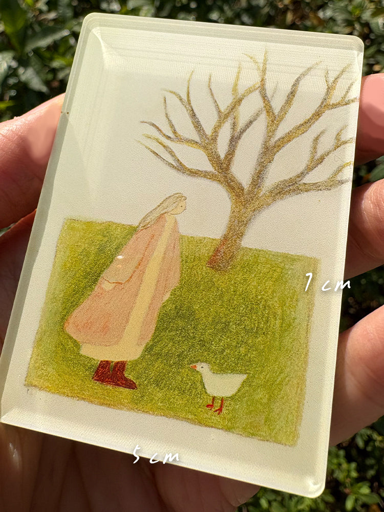 Quiet Countryside Scene Magnet | Illustrated Acrylic Magnet