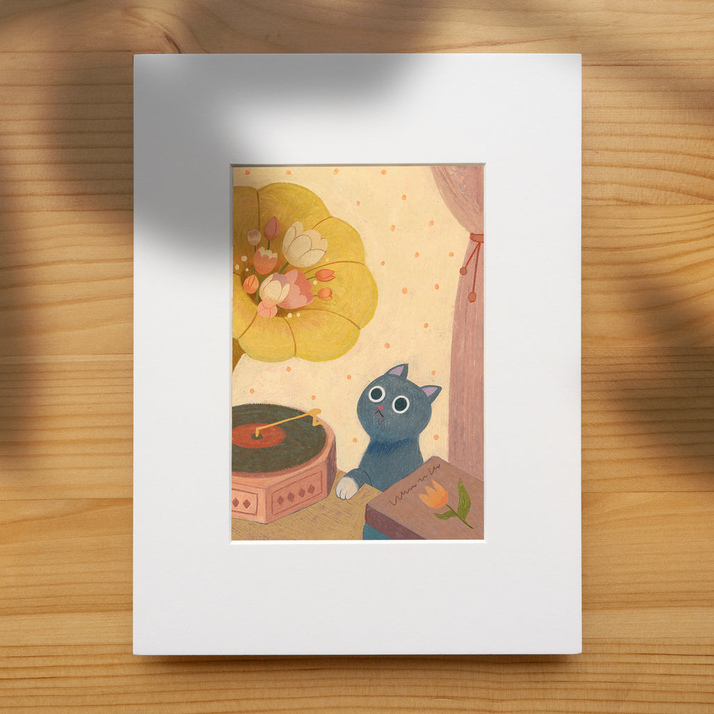 Saturday Morning Record Hand-Drawn Art Print | Nursery Gift