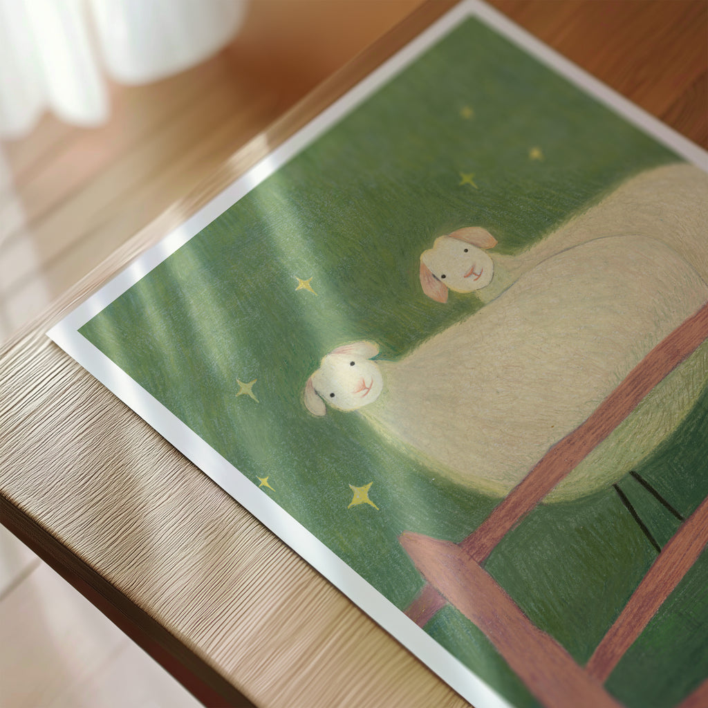 Starry Meadow | Hand-Drawn Art Print