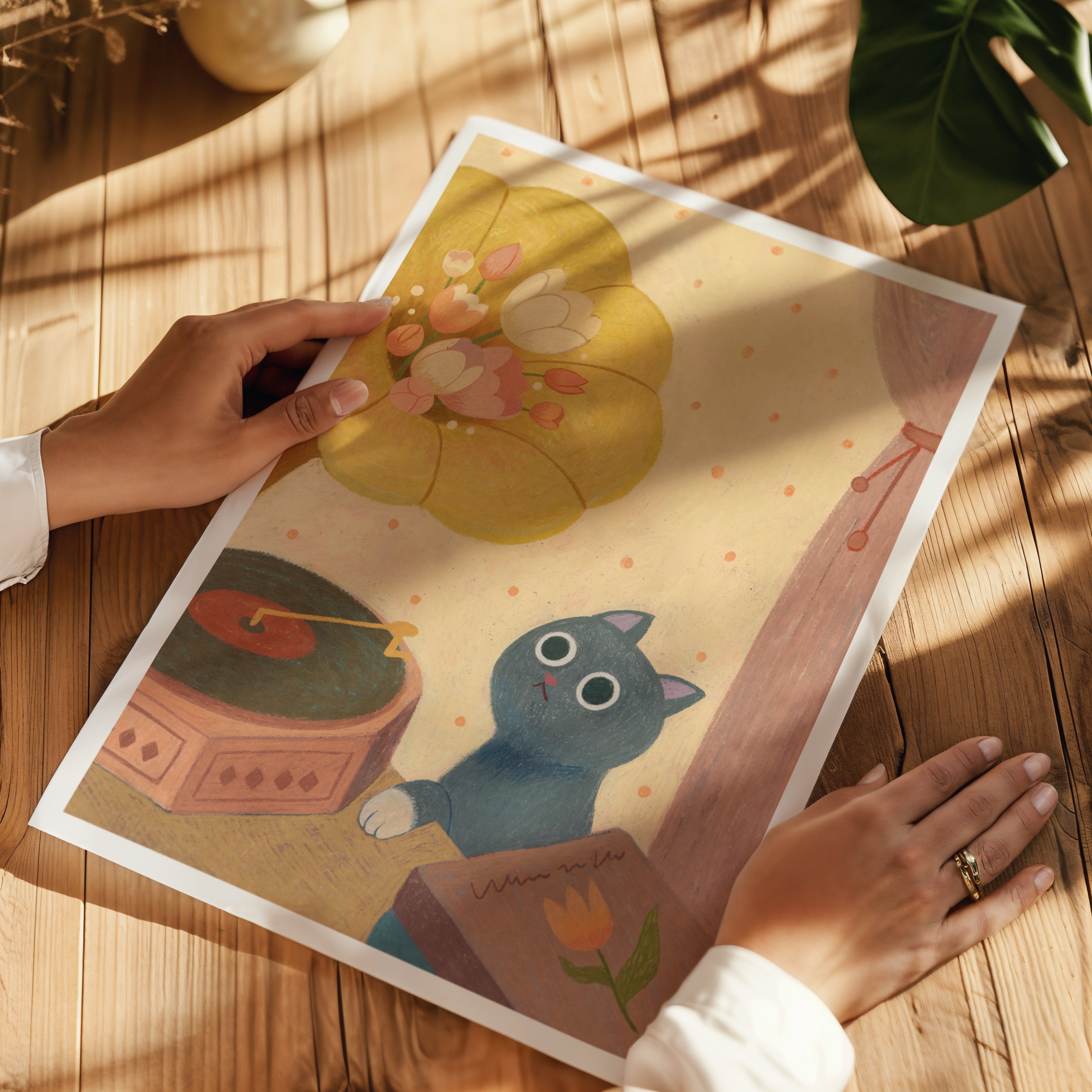 Saturday Morning Record Hand-Drawn Art Print | Nursery Gift