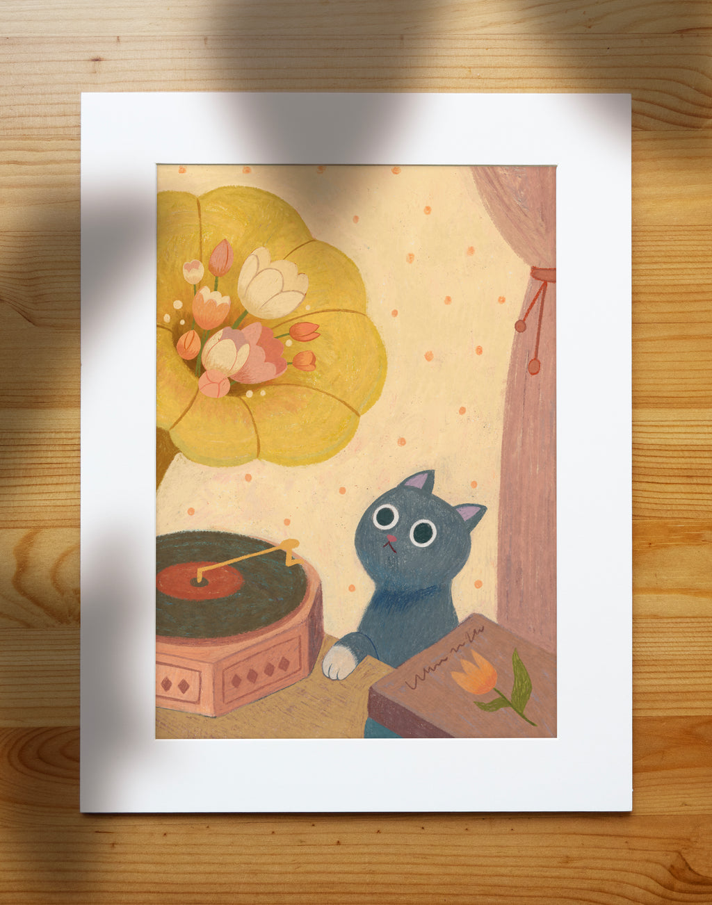 Saturday Morning Record Hand-Drawn Art Print | Nursery Gift