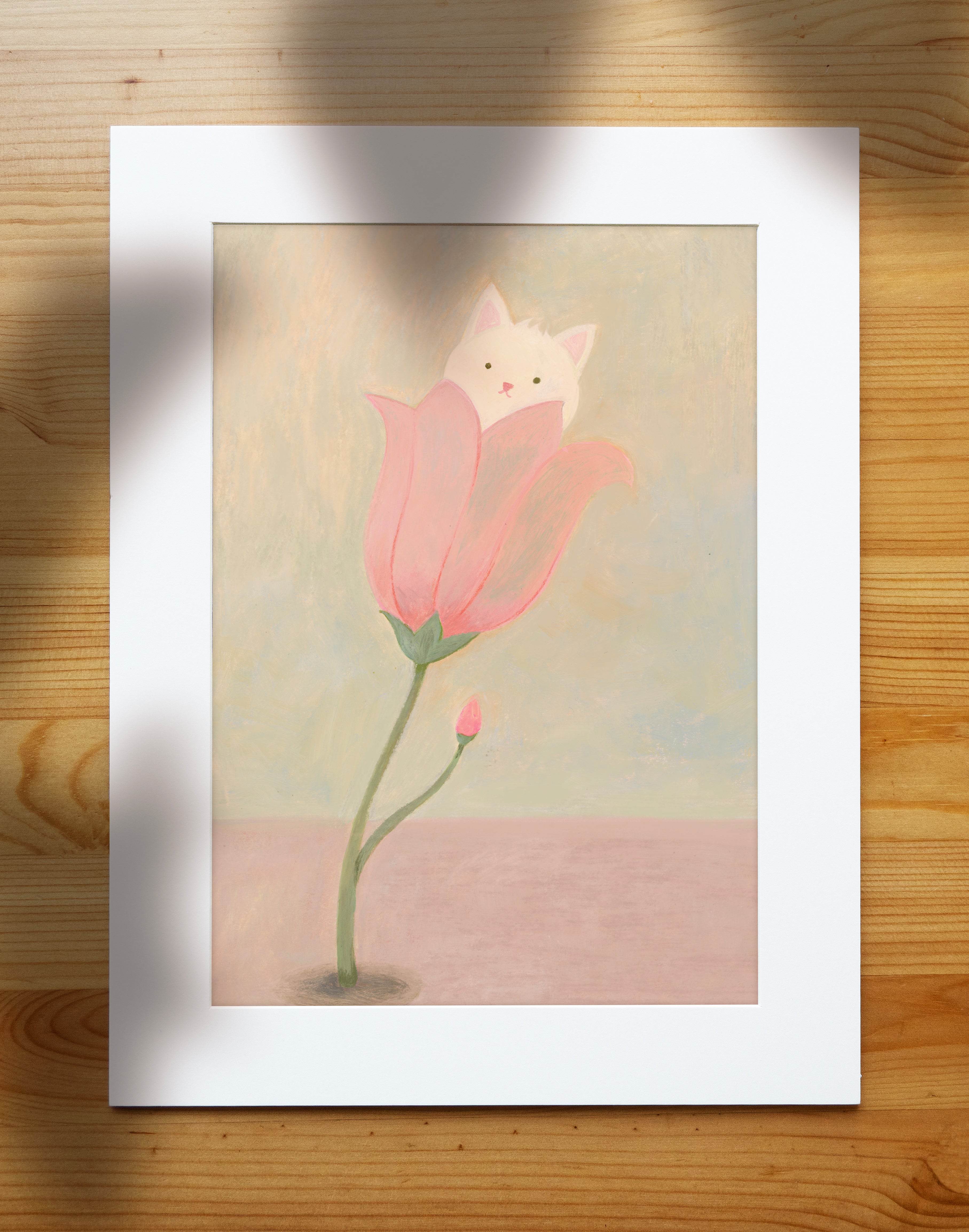 Cat in Bloom: Floral Cat Art Print | Cat Lover Gift