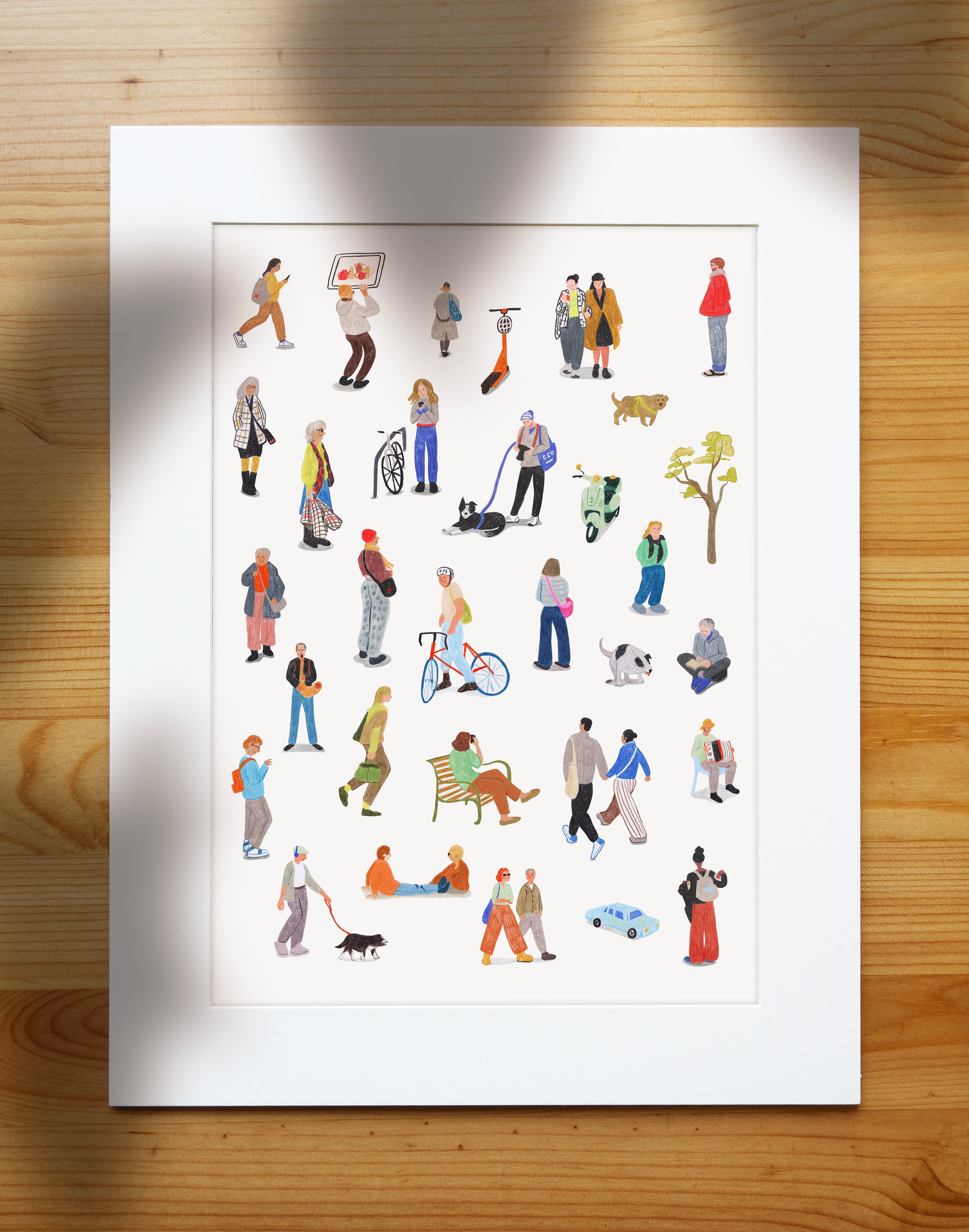People Watching | Urban Life Illustration Wall Art