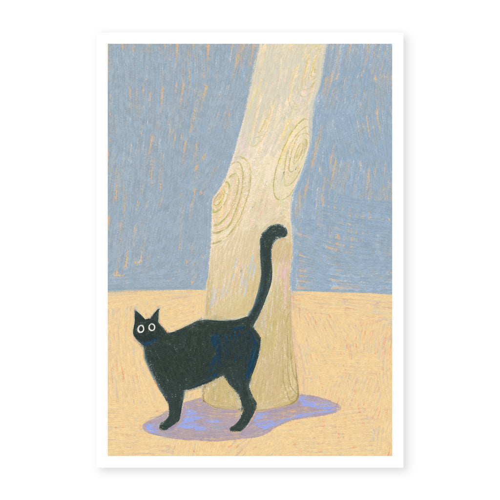Cat & Tree | Black Cat Wall Art Print | Cat Lover Gift