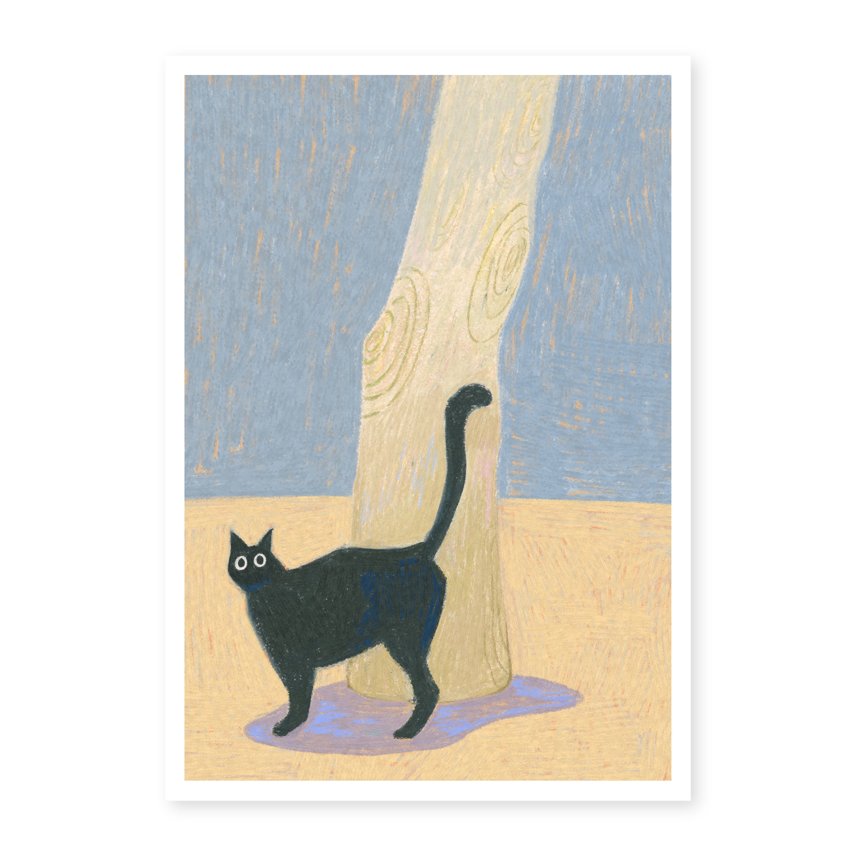 Cat & Tree | Black Cat Wall Art Print | Cat Lover Gift