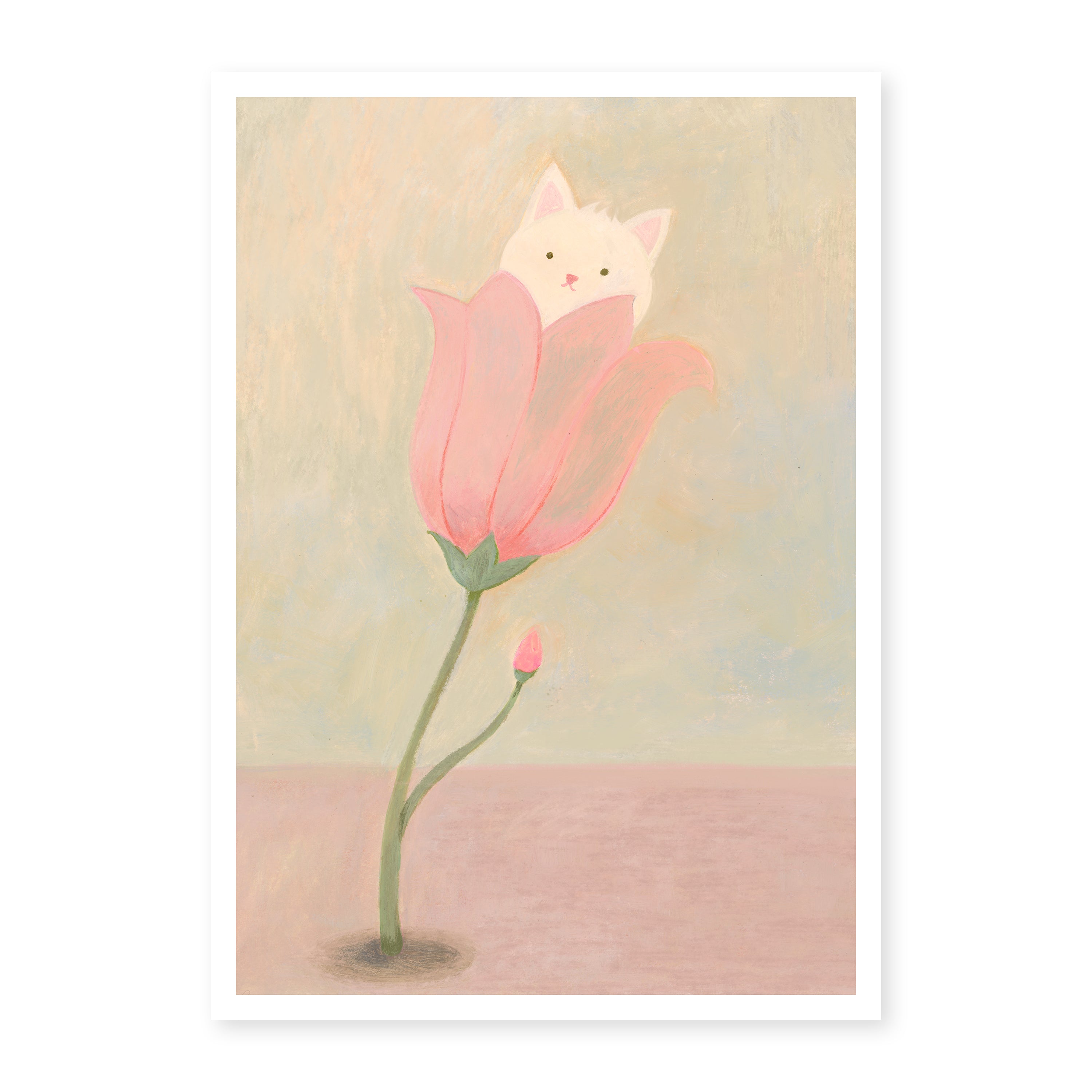 Cat in Bloom: Floral Cat Art Print | Cat Lover Gift