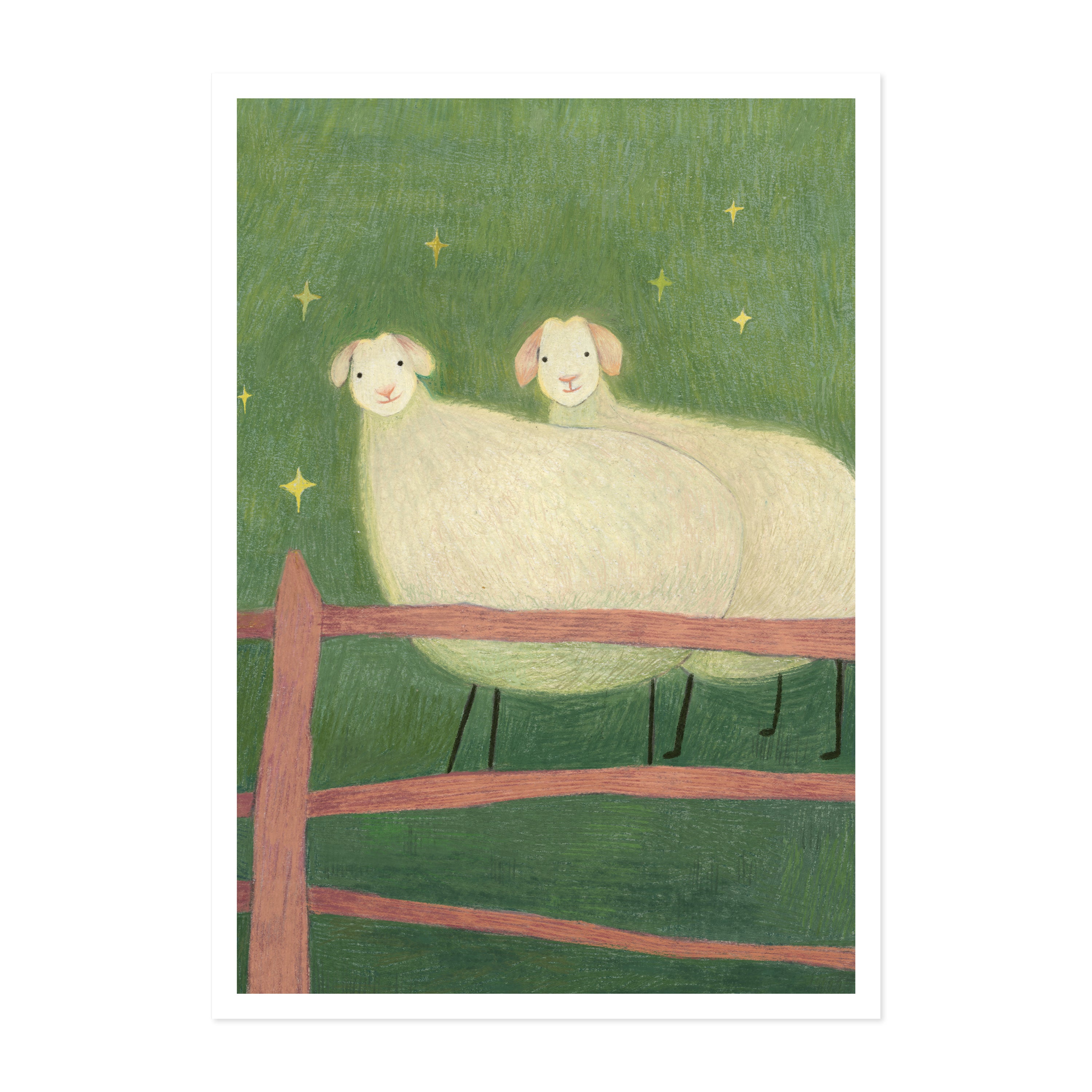 Starry Meadow | Hand-Drawn Art Print