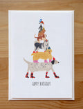 Whimsical Dog Stack Birthday Card | Illustrated Stationery