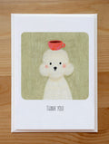 Cute Poodle with Coffee Cup Thank You Card | Illustrated Stationery