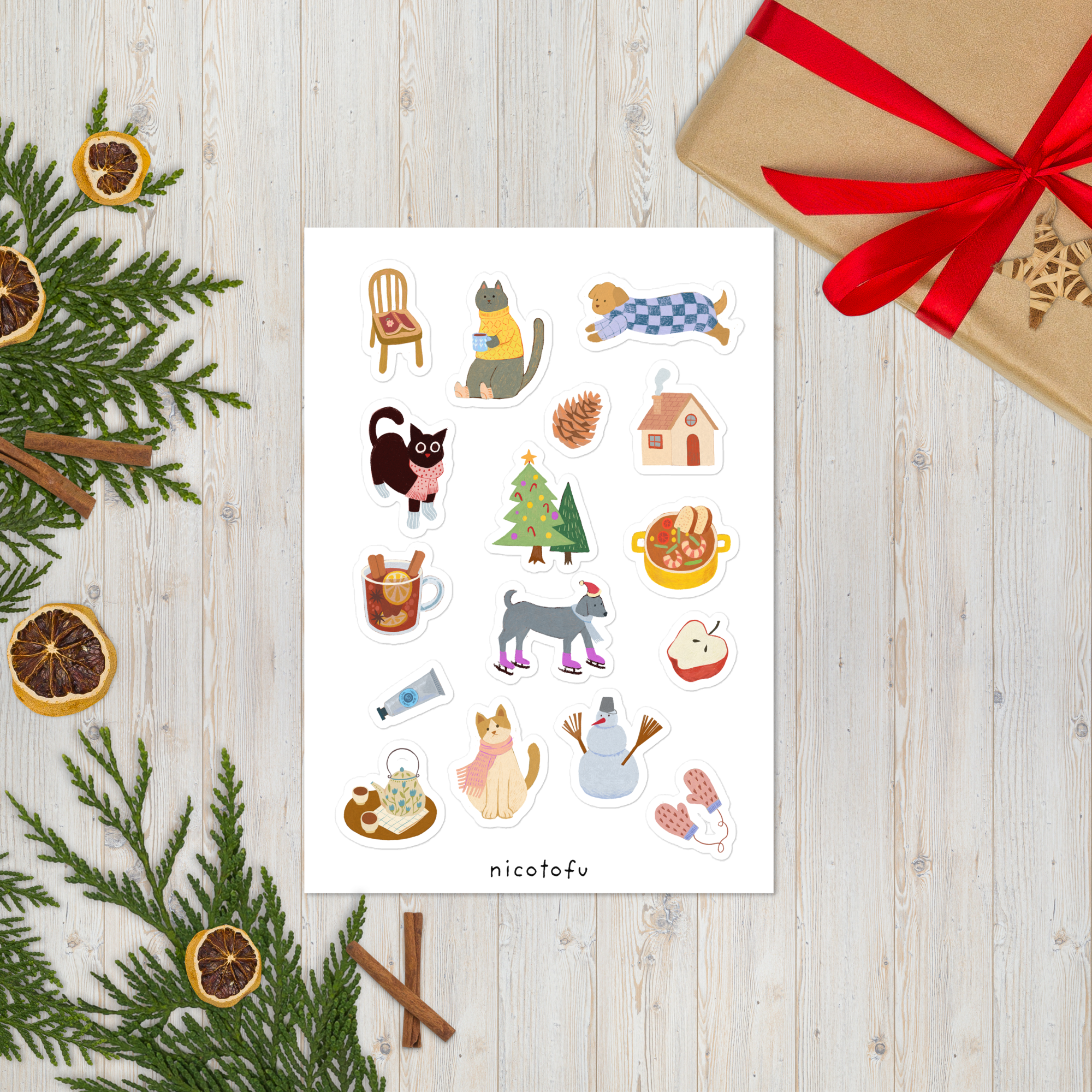 Winter Vibe Sticker Sheet | Cosy Season Illustrated Stickers | Warm & Snowy Days