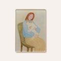 Cozy Girl with Cat Magnet | Illustrated Acrylic Magnet