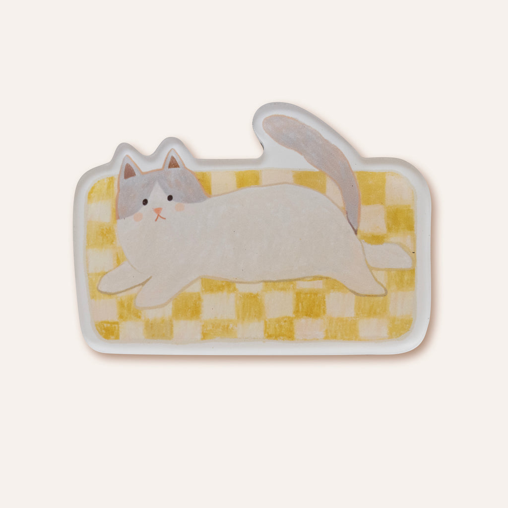 Stretched-Out Cat Magnet | Illustrated Acrylic Magnet