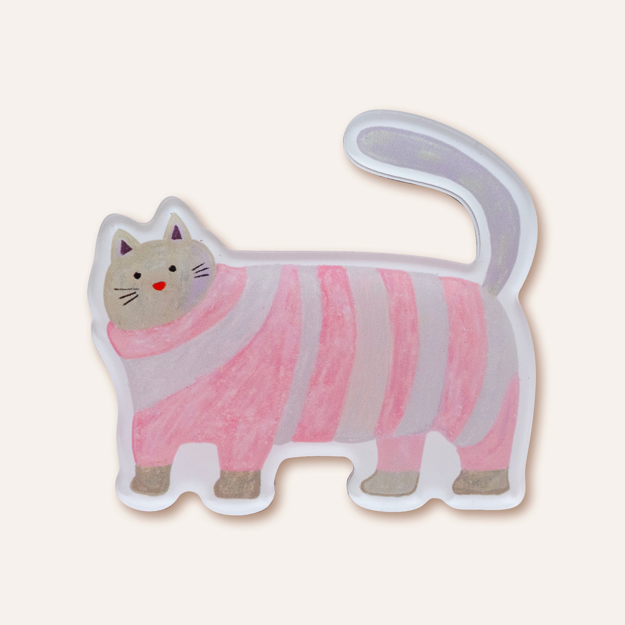 Cozy Cat in Pyjamas Fridge Magnet | Illustrated Acrylic Magnet
