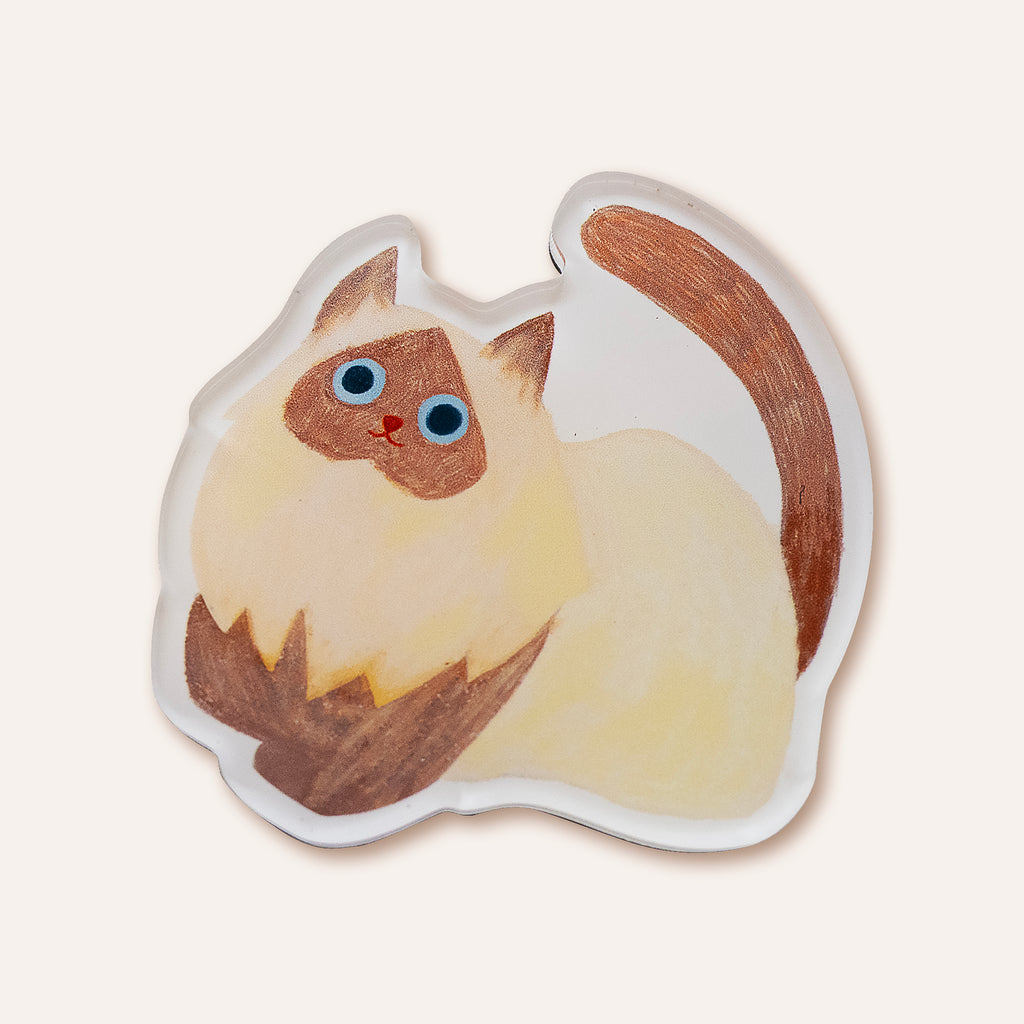 Cute Ragdoll Cat Fridge Magnet | Illustrated Acrylic Magnet