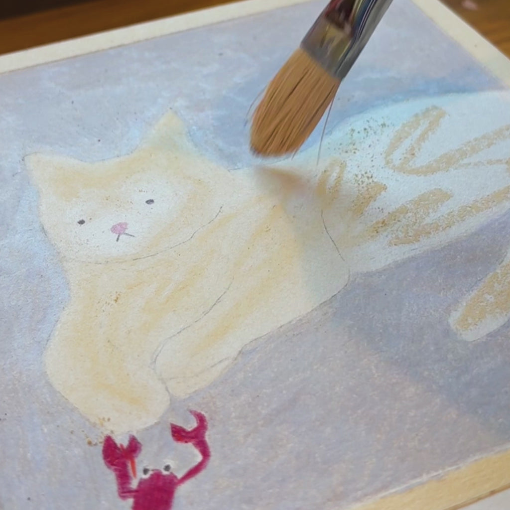 Cat Meets Lobster Art Print | Cat Lover Gift